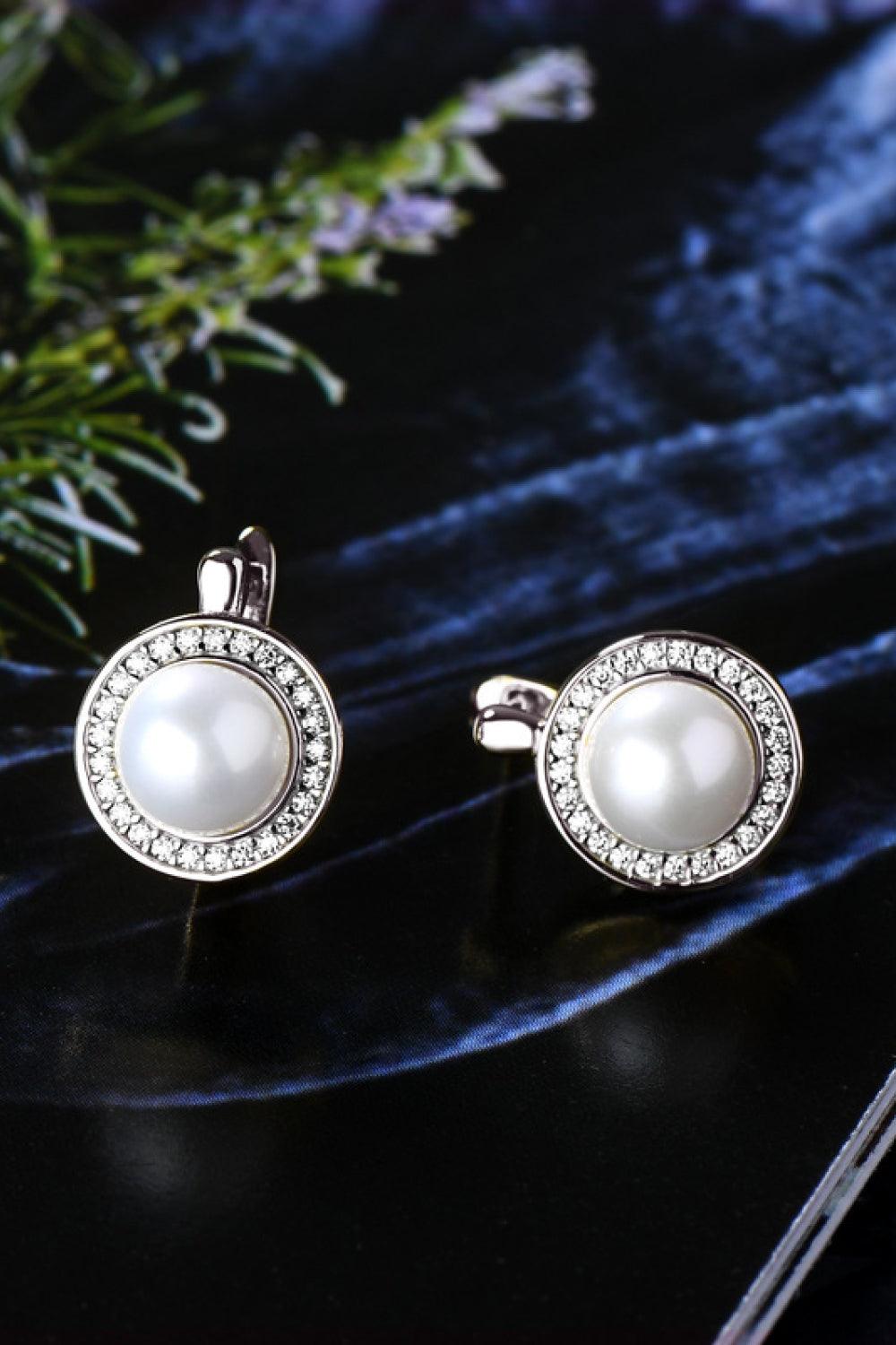 Moissanite Pearl 925 Sterling Silver Earrings - Earring