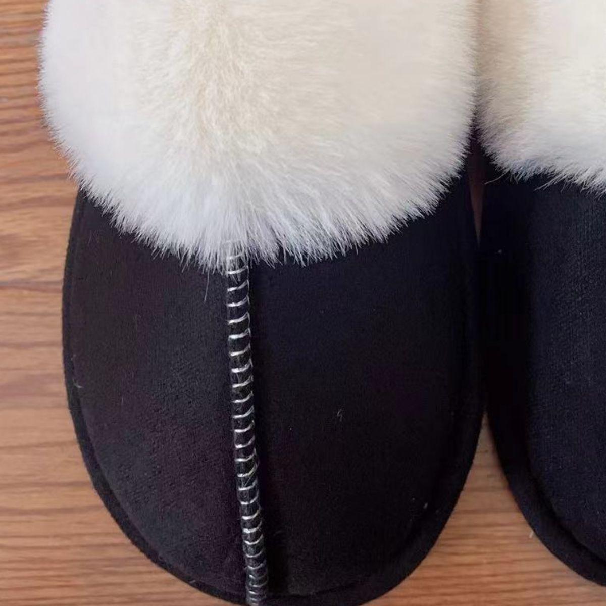 Faux Suede Center Seam Slippers - Slippers