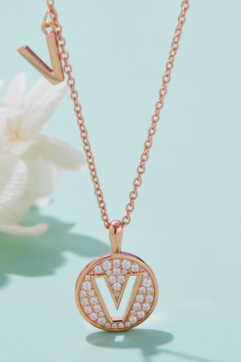 Moissanite U to Z Pendant Necklace - Necklace