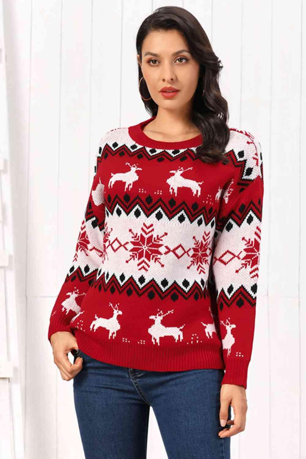 Christmas Reindeer Fair Isle Sweater - Sweater