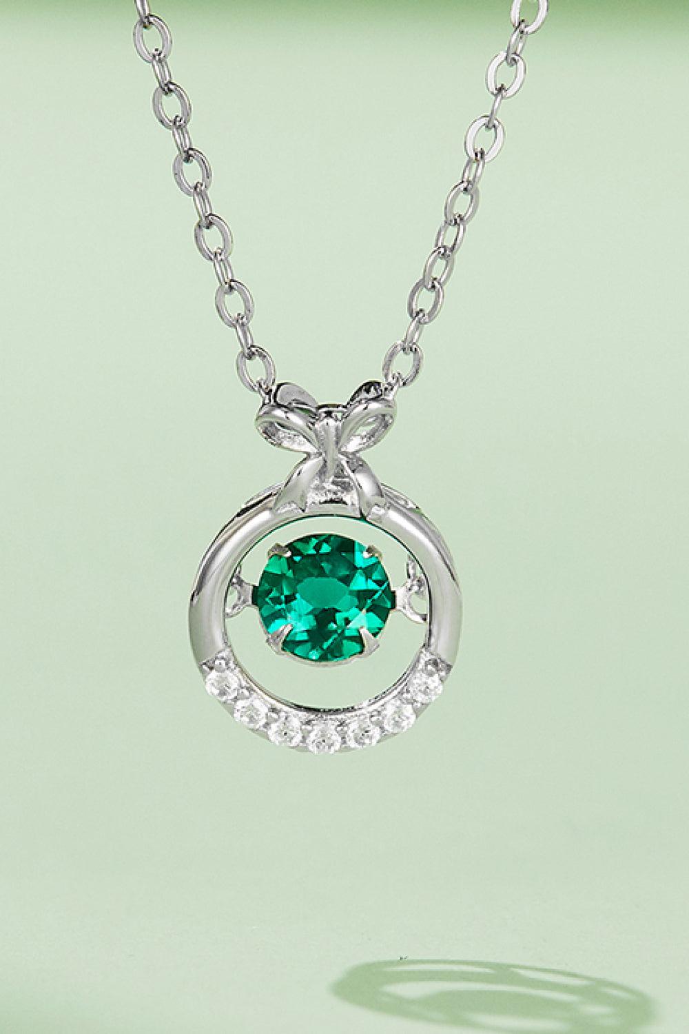 Lab-Grown Emerald Pendant Necklace - Necklace