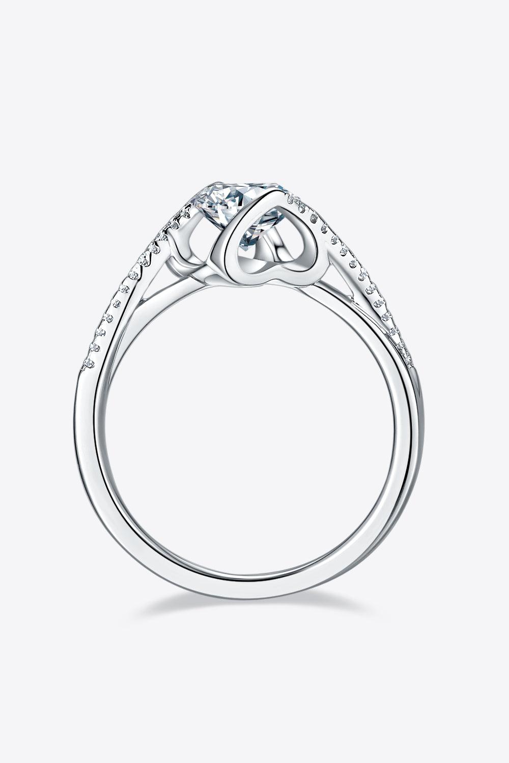 1 Carat Moissanite 925 Sterling Silver Twisted Ring - Ring