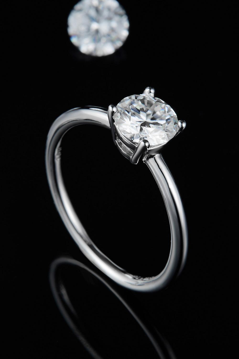 1 Carat Moissanite 925 Sterling Silver Solitaire Ring - Ring