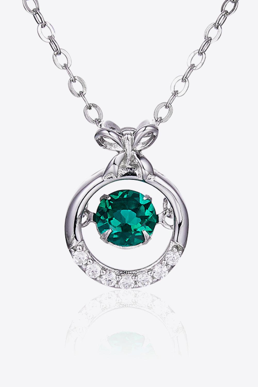 Lab-Grown Emerald Pendant Necklace - Necklace