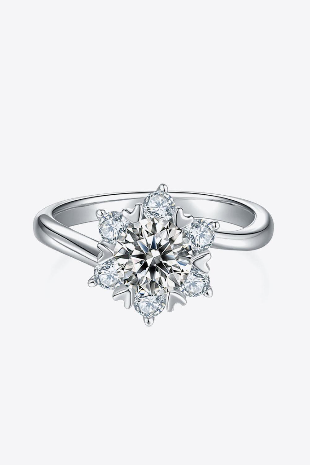 Adored 1 Carat Moissanite 925 Sterling Silver Cluster Ring - Ring