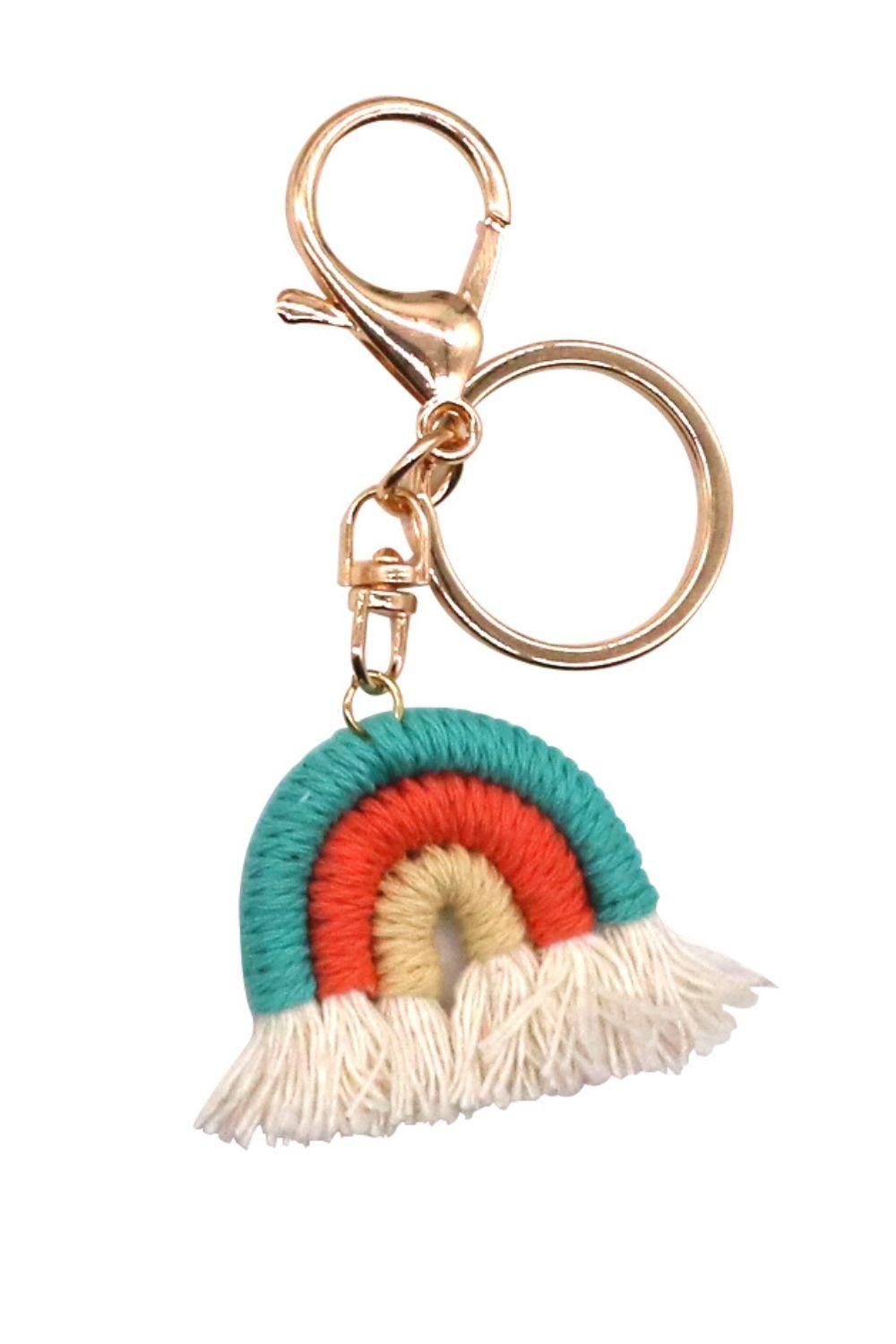 Assorted 4-Pack Rainbow Fringe Keychain - Keychain