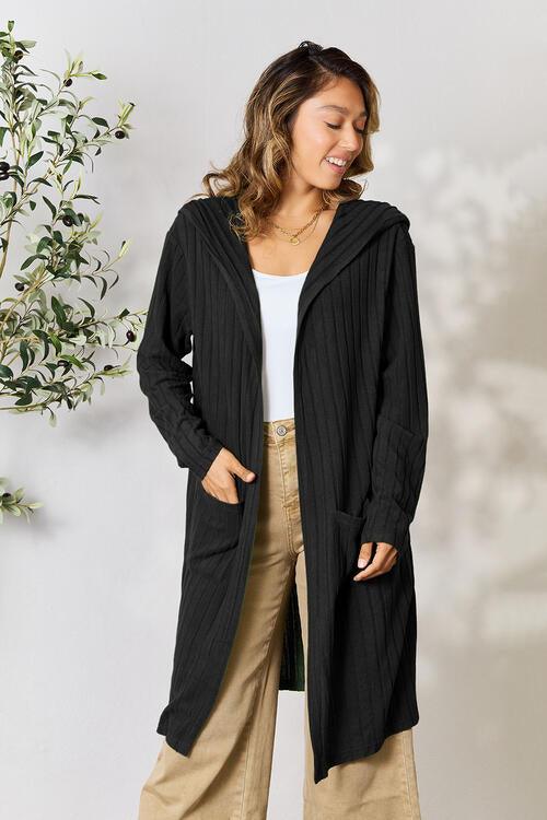 Basic Bae Full Size Hooded Longline Cardigan - Cardigan