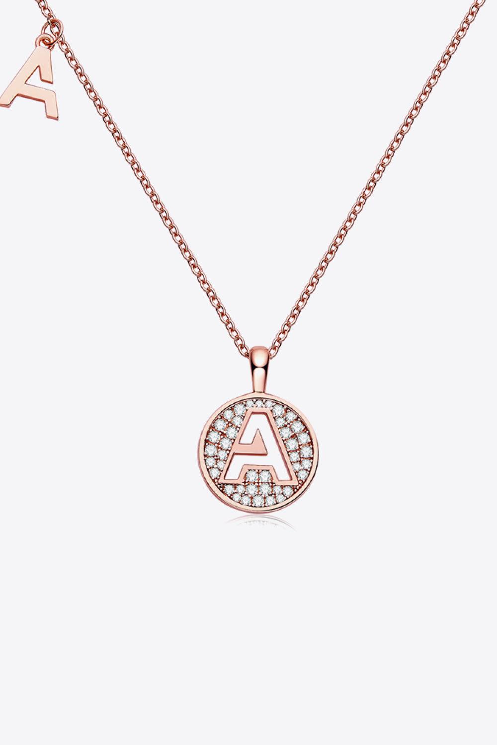 Moissanite A to J Pendant Necklace - Necklace