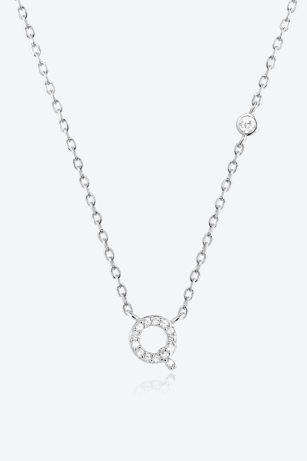 Q To U Zircon 925 Sterling Silver Necklace - Necklace