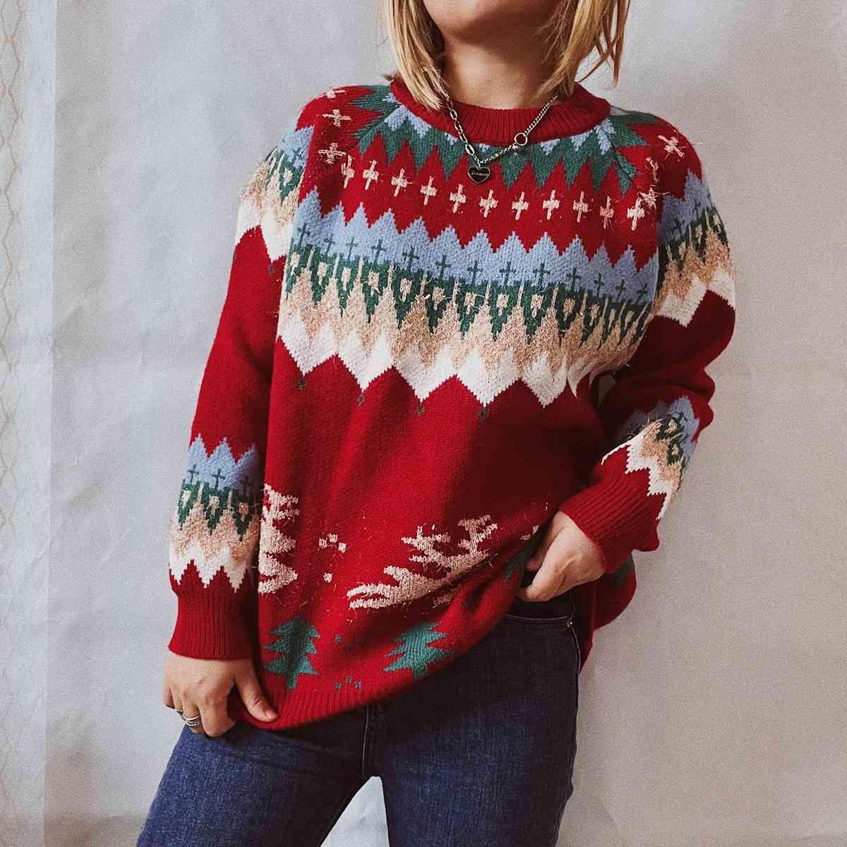 Christmas Reindeer Fair Isle Sweater - Sweater