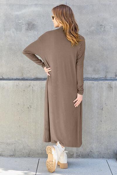 Basic Bae Full Size Open Front Long Sleeve Cover Up - Cardigan