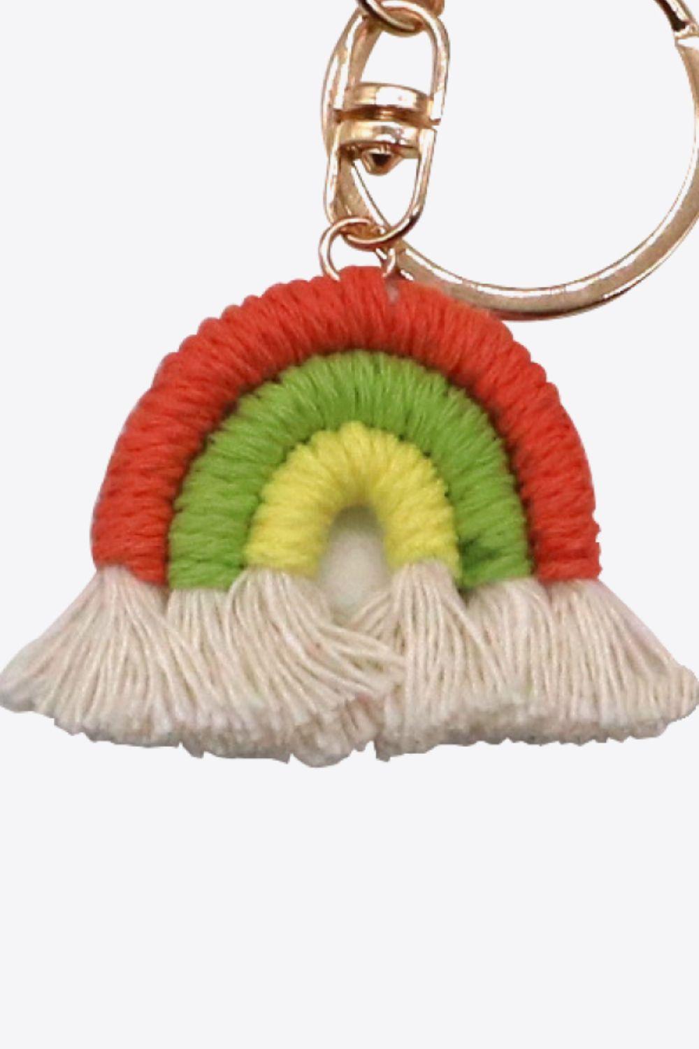 Assorted 4-Pack Rainbow Fringe Keychain - Keychain