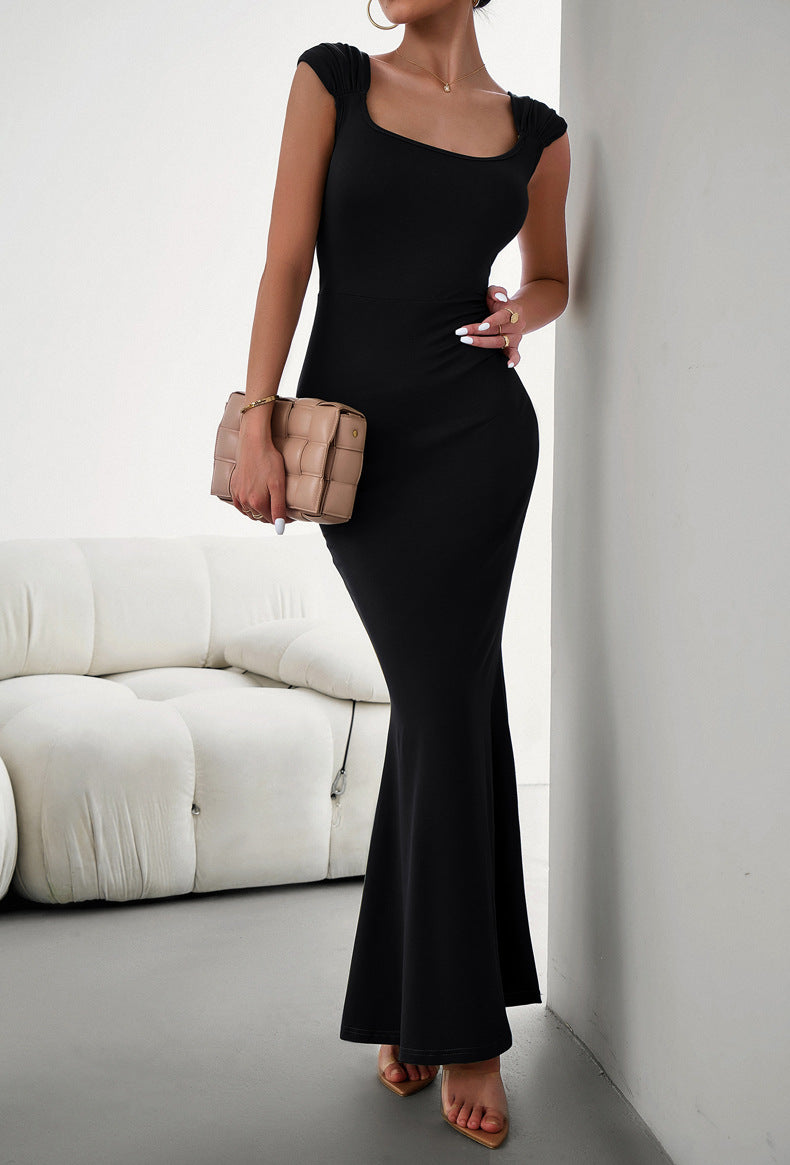 Scoop Neck Mermaid Maxi Dress