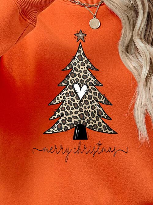 Christmas Tree Graphic Long Sleeve Sweatshirt - Sweatshirt