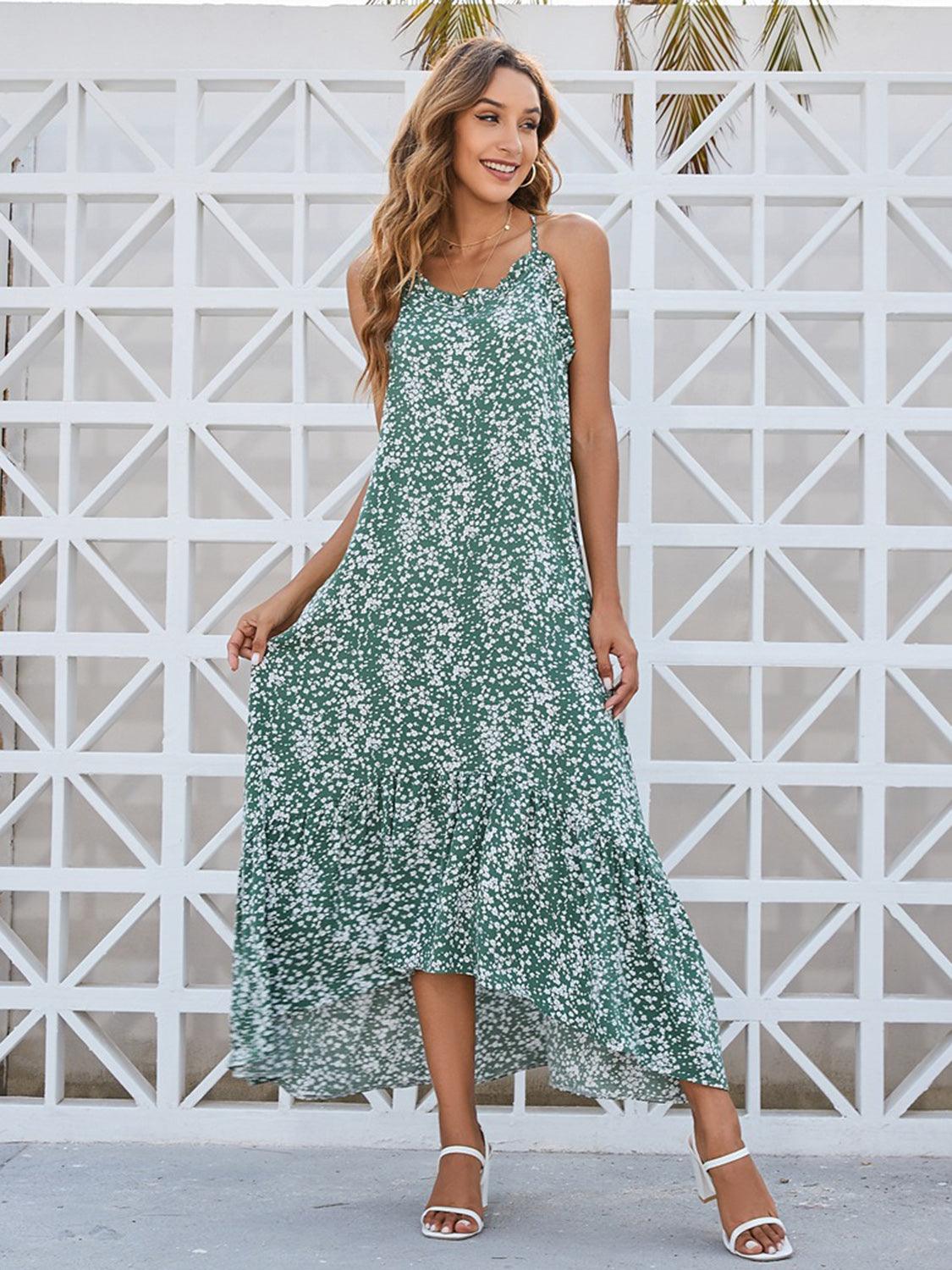 Ditsy Floral Scoop Neck Midi Cami Dress - Dresses