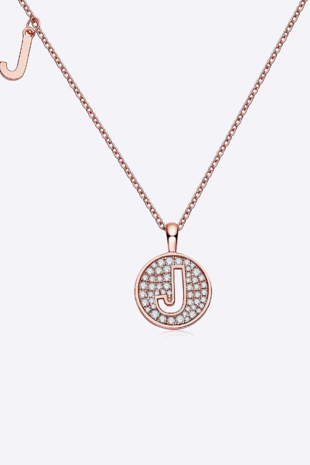 Moissanite A to J Pendant Necklace - Necklace