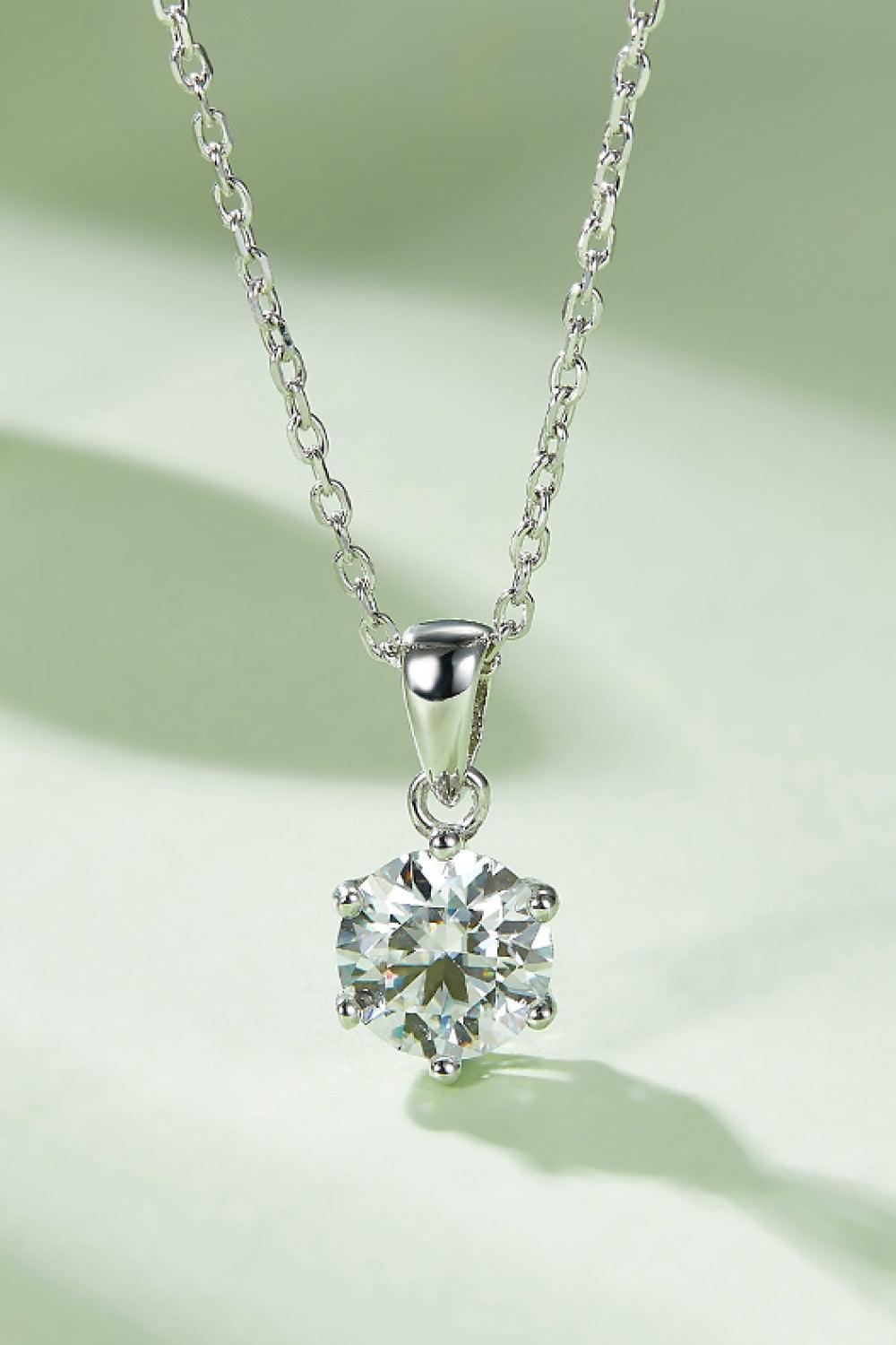 1 Carat Moissanite 925 Sterling Silver Necklace - Necklace