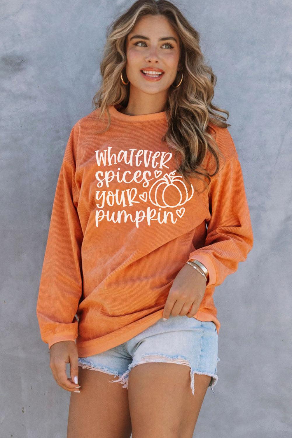 WHATEVER SPICES YOUR PUMPKIN Graphic Sweatshirt - Sweatshirt