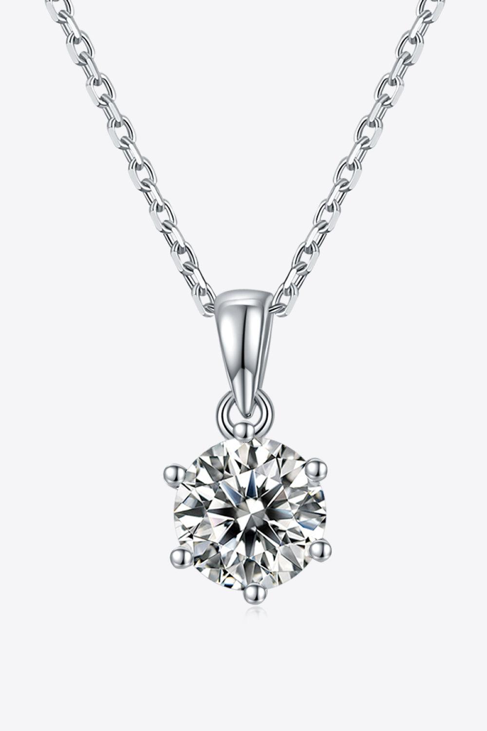 1 Carat Moissanite 925 Sterling Silver Necklace - Necklace