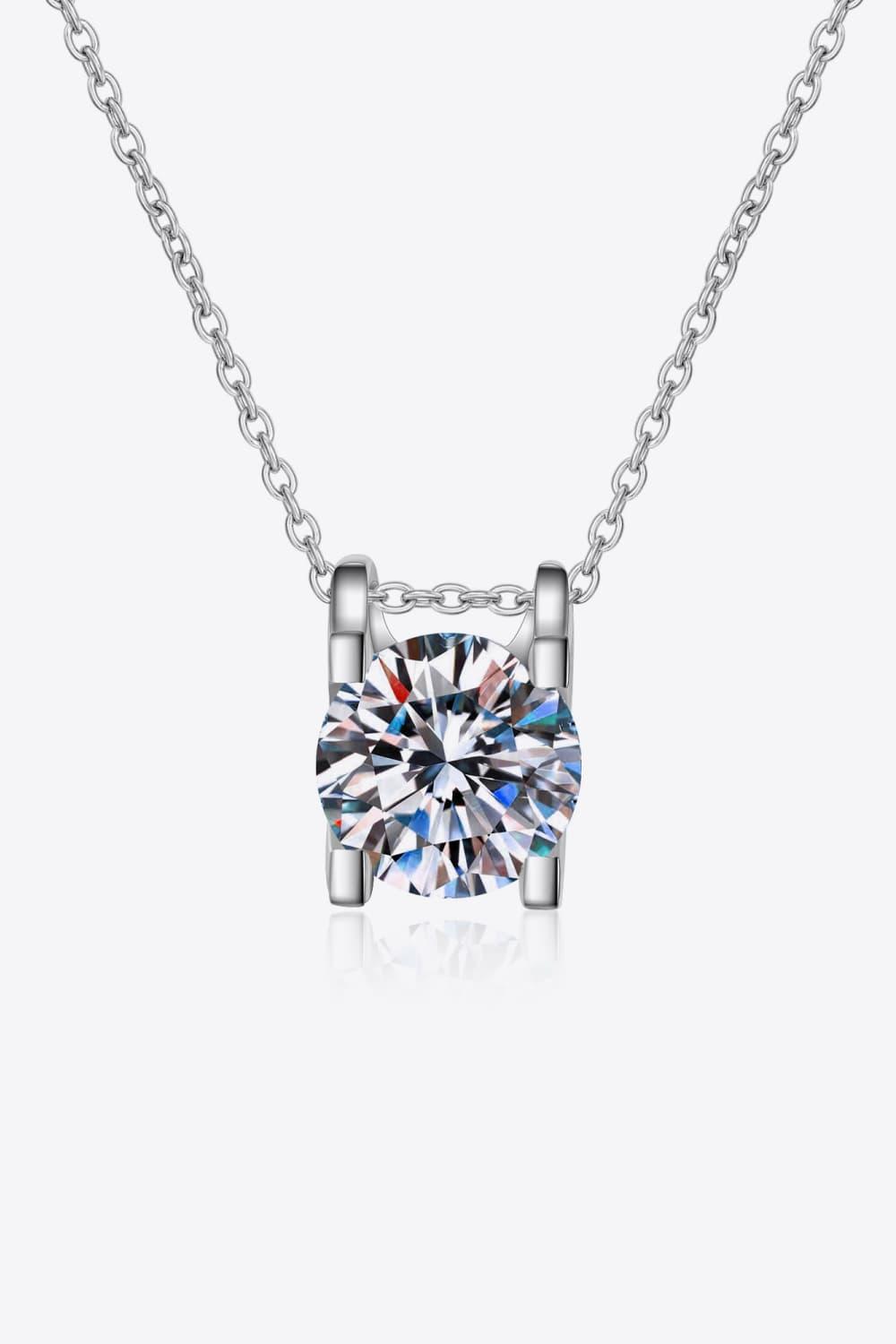 Moissanite 925 Sterling Silver Necklace - Necklace