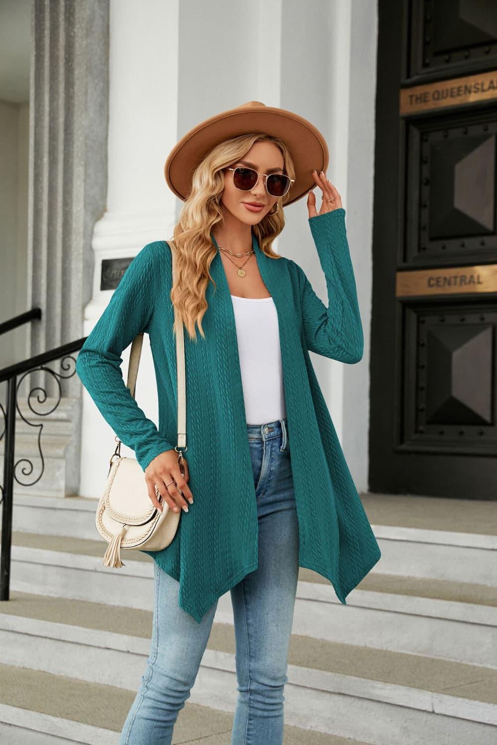 Open front Long Sleeve Cardigan - Cardigan