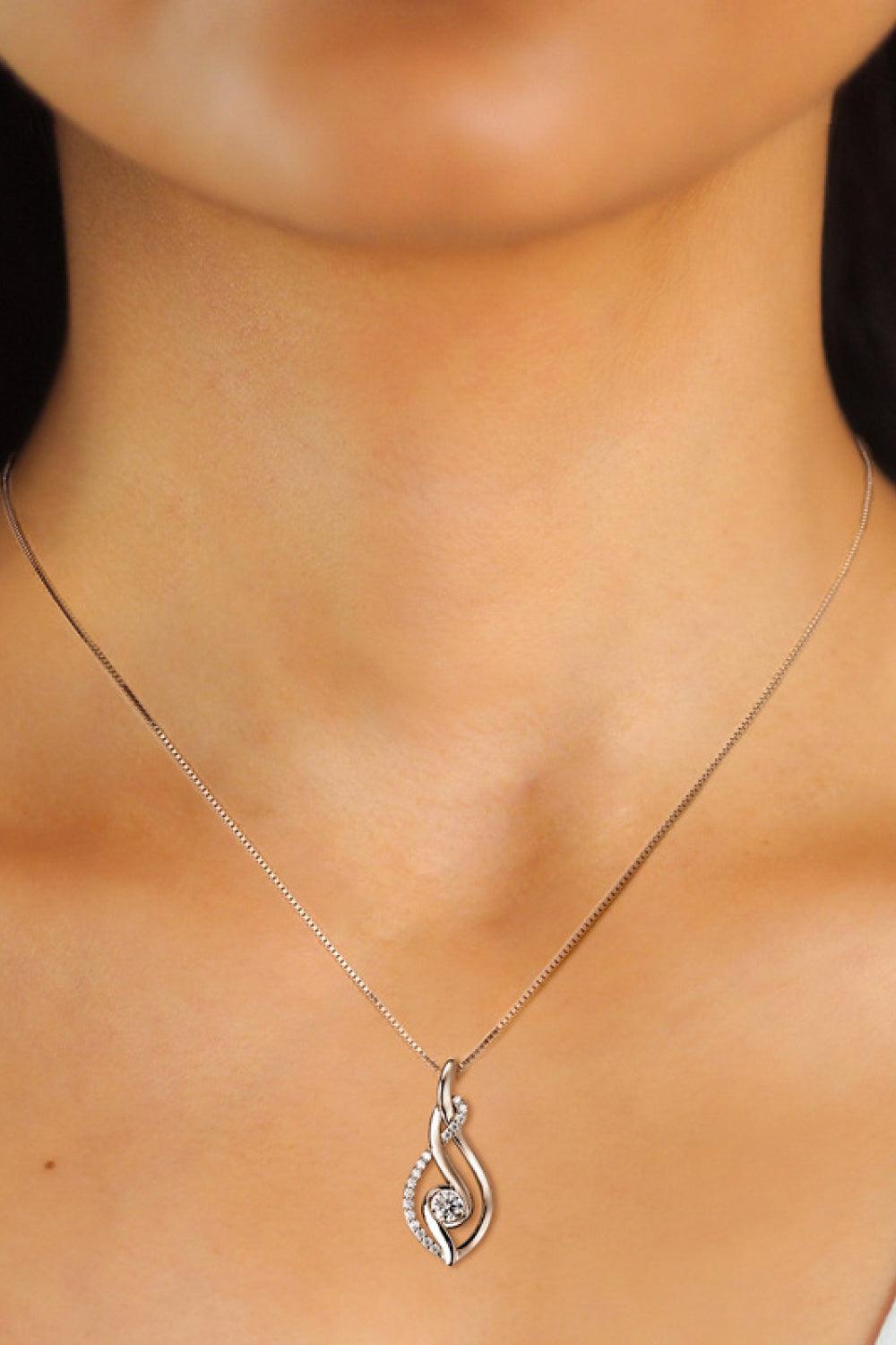 Moissanite 925 Sterling Silver Necklace - Necklace