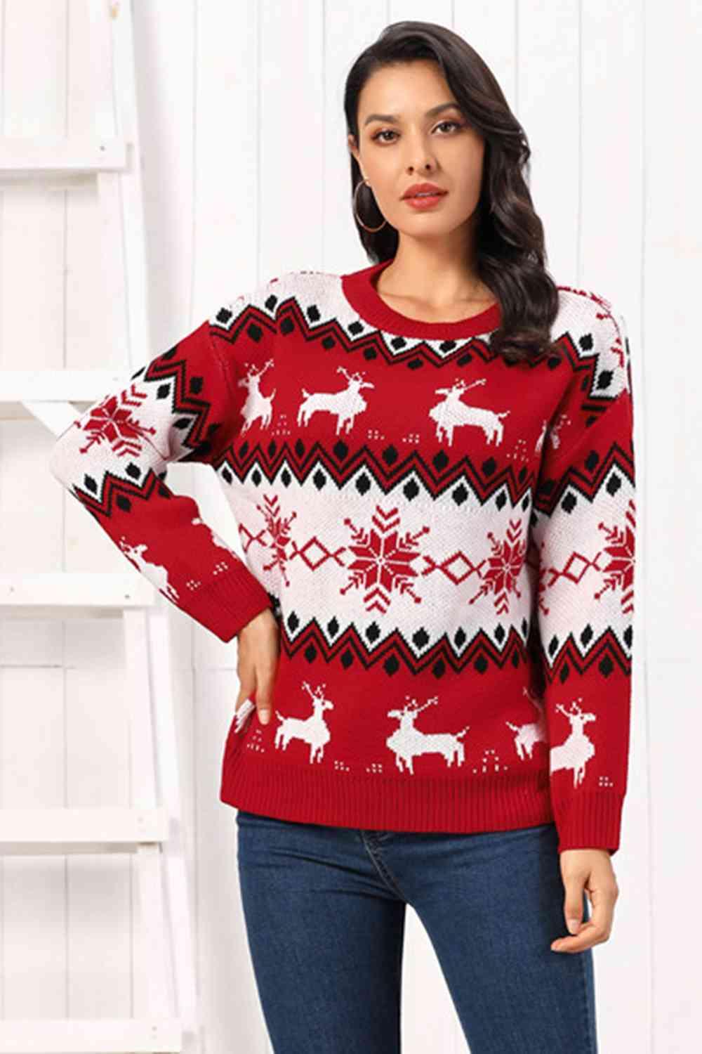 Christmas Reindeer Fair Isle Sweater - Sweater