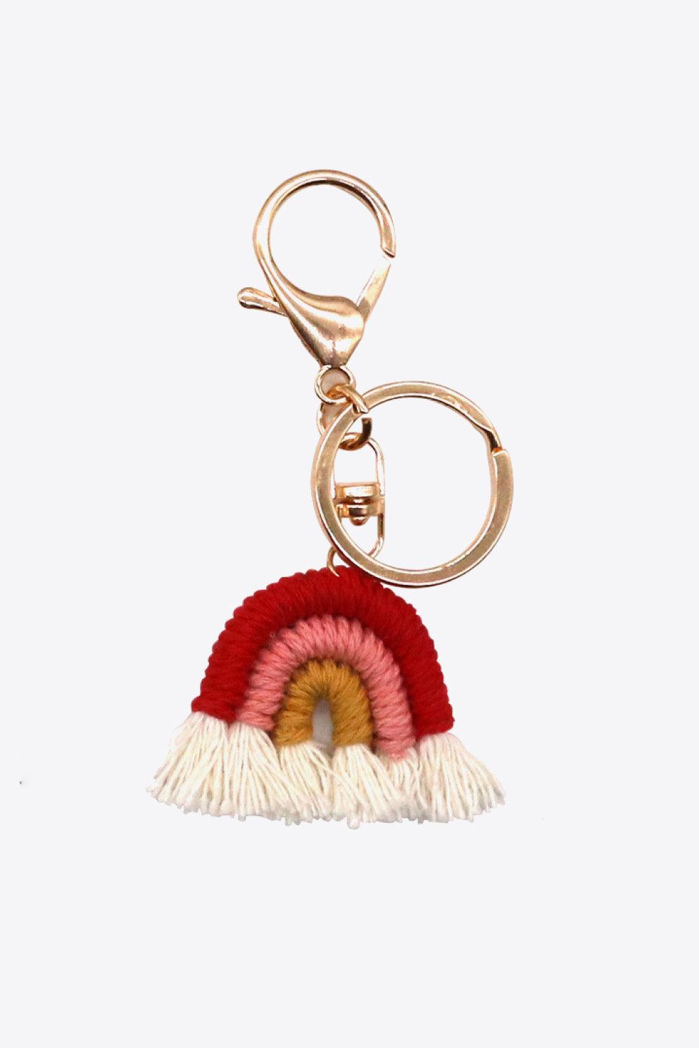 Assorted 4-Pack Rainbow Fringe Keychain - Keychain