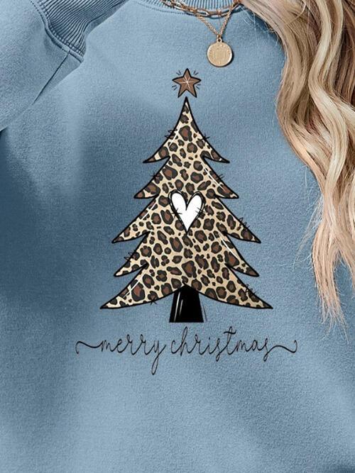 Christmas Tree Graphic Long Sleeve Sweatshirt - Sweatshirt