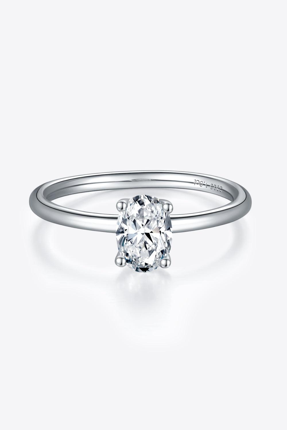 1 Carat Moissanite 925 Sterling Silver Solitaire Ring - Ring