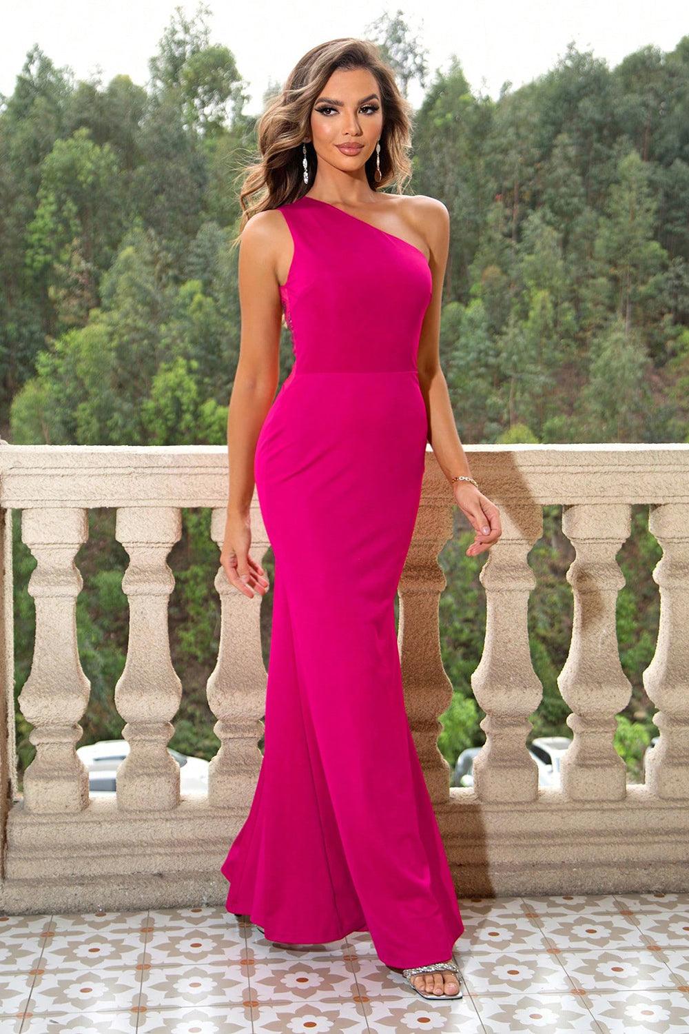 One-Shoulder Formal Maxi Dress - Dresses