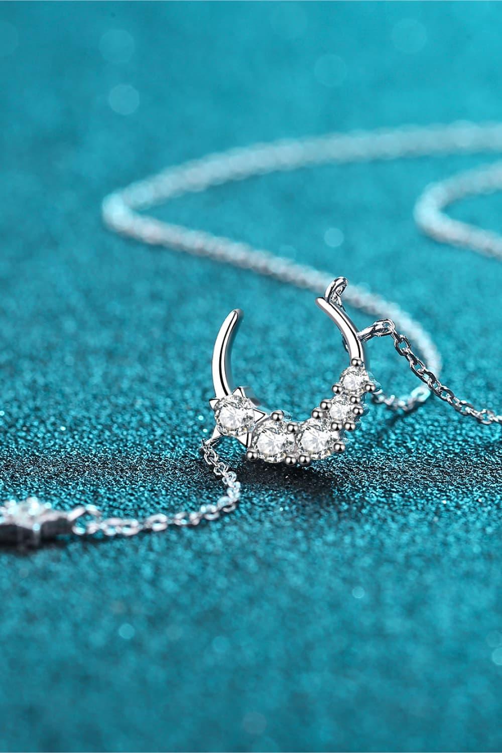 Star & Moon Moissanite Necklace - Necklace