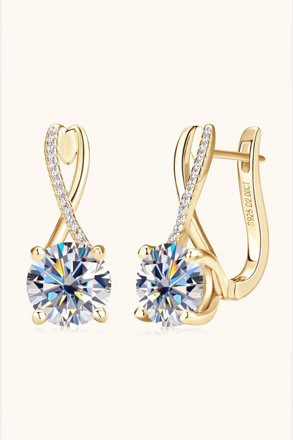 4 Carat Moissanite 925 Sterling Silver Earrings - Earring