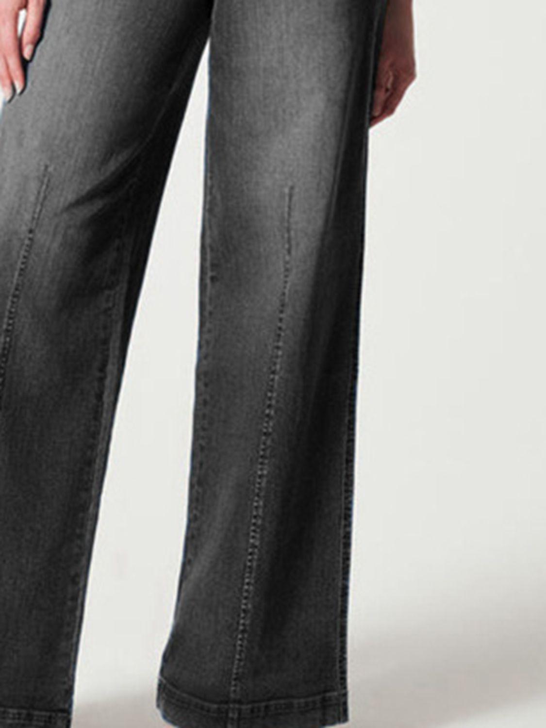 Wide Leg High Rise Jeans - Jeans