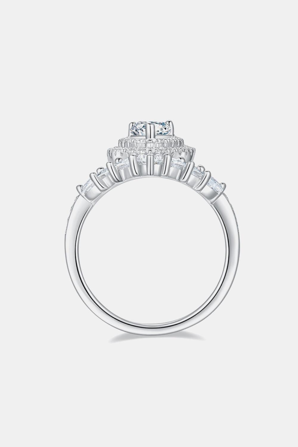 1 Carat Moissanite 925 Sterling Silver Crown Ring - Ring