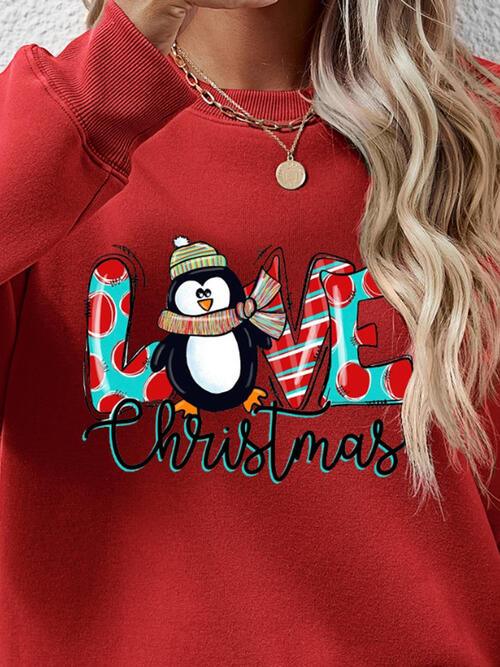 LOVE CHRISTMAS Drop Shoulder Sweatshirt - Sweatshirt