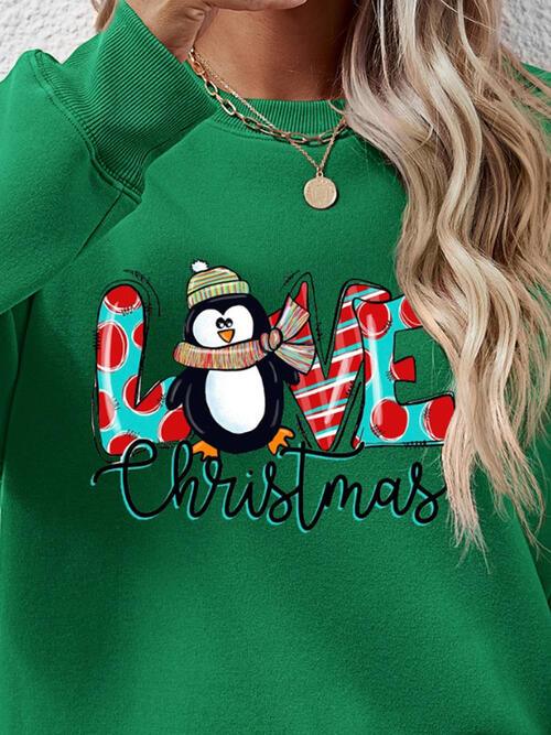 LOVE CHRISTMAS Drop Shoulder Sweatshirt - Sweatshirt