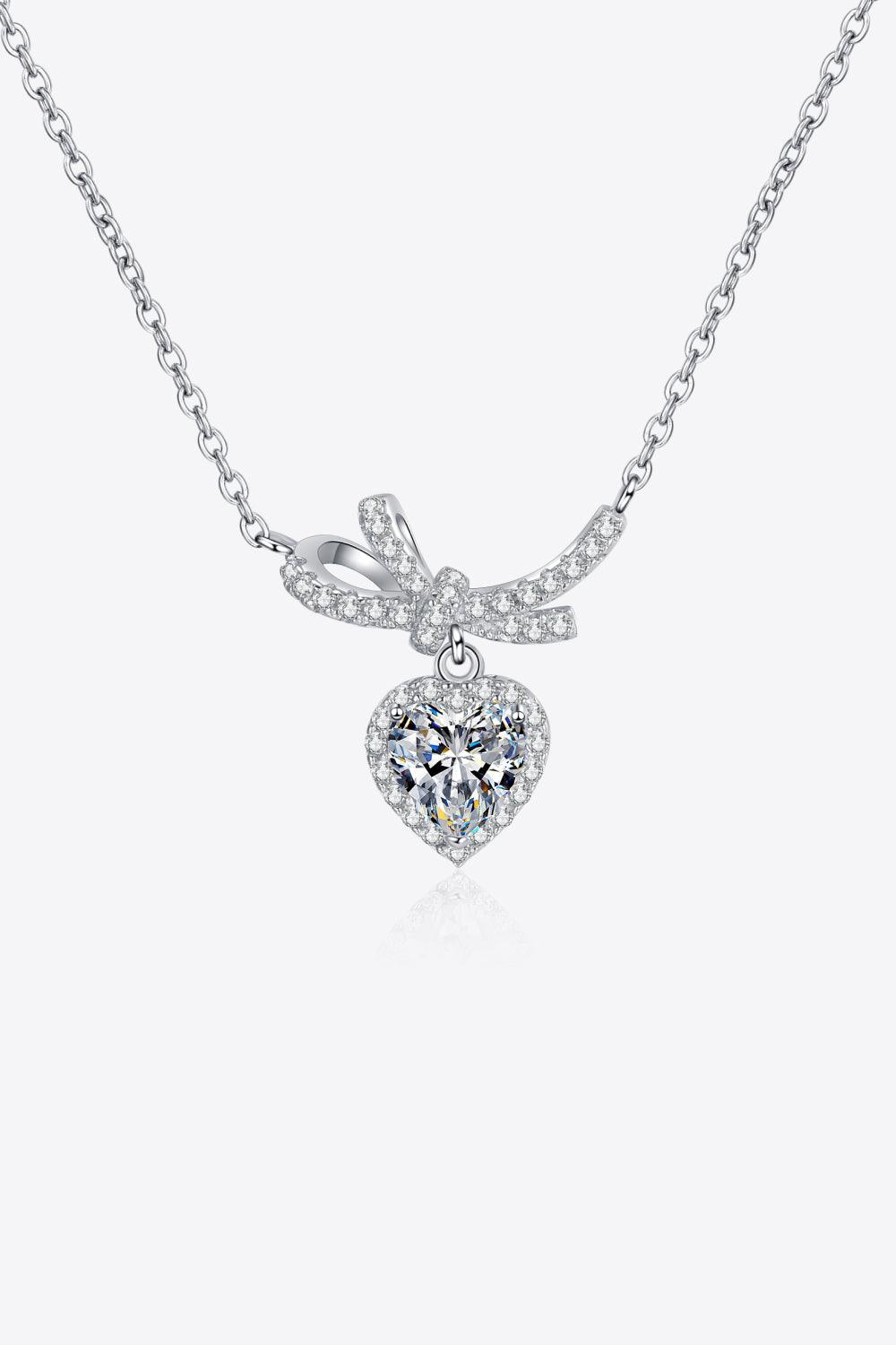 1 Carat Moissanite Heart Pendant Necklace - Necklace