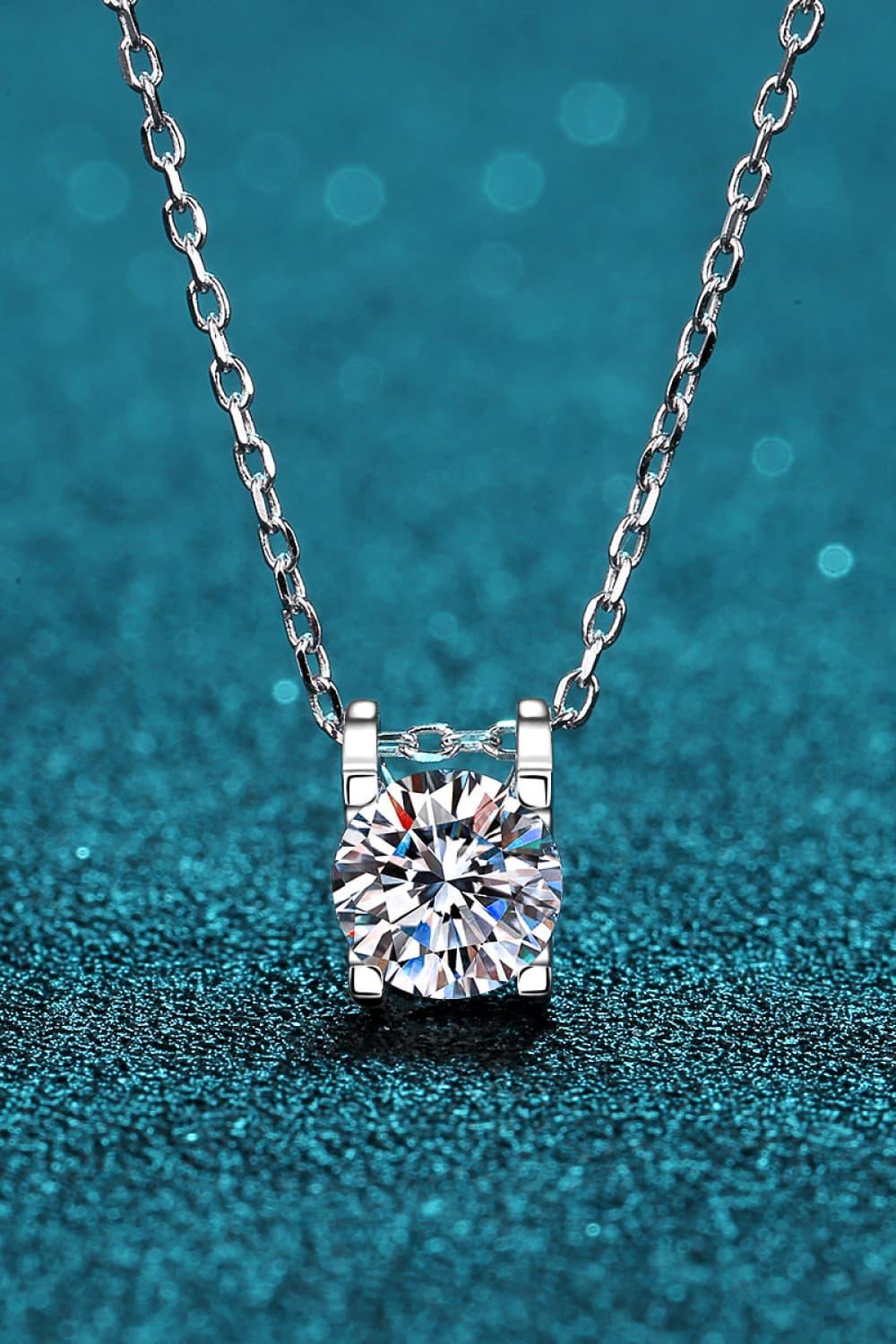 Moissanite 925 Sterling Silver Necklace - Necklace