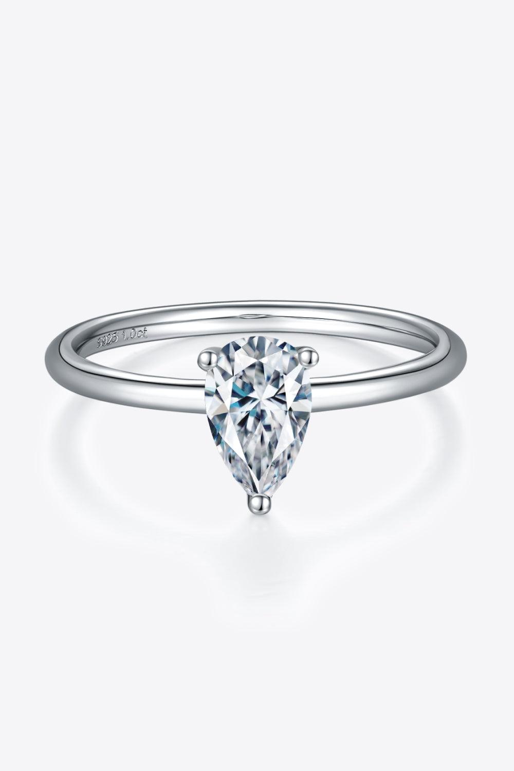 1 Carat Moissanite 925 Sterling Silver Solitaire Ring - Ring