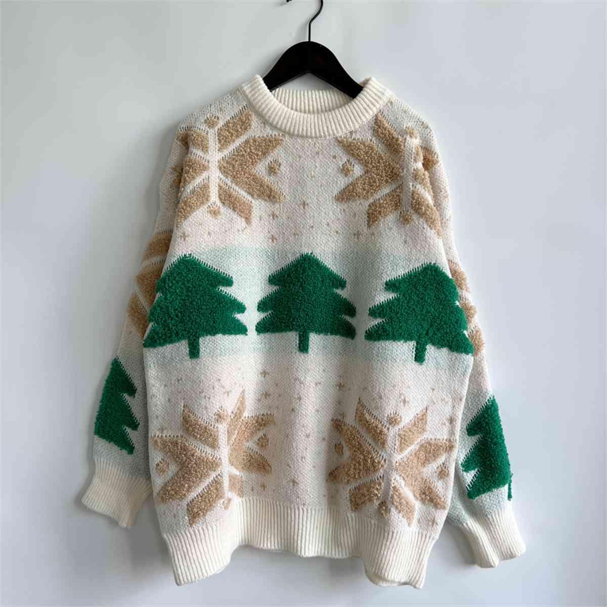 Christmas Tree Snowflake Sweater - Sweater