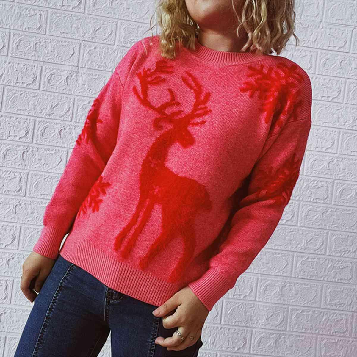 Christmas Reindeer Sweater - Sweater