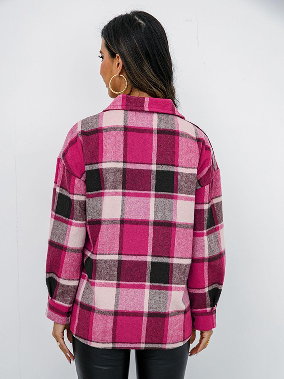 Plaid Button-Down Shirt Jacket - Shirt