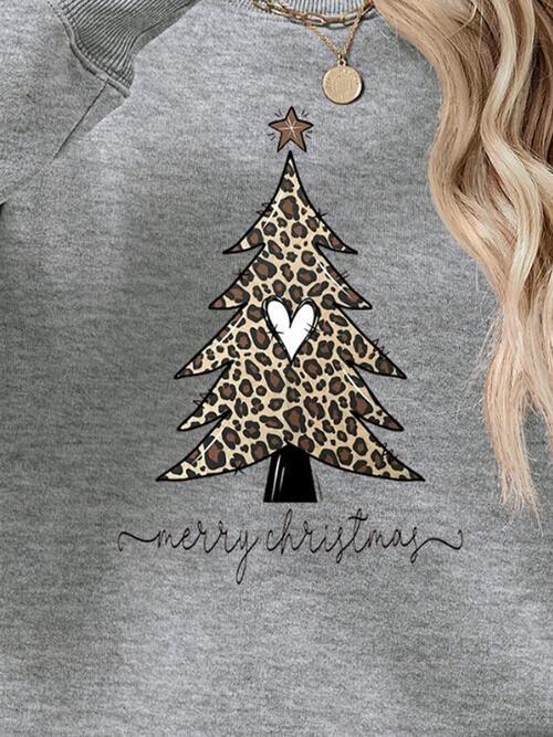 Christmas Tree Graphic Long Sleeve Sweatshirt - Sweatshirt