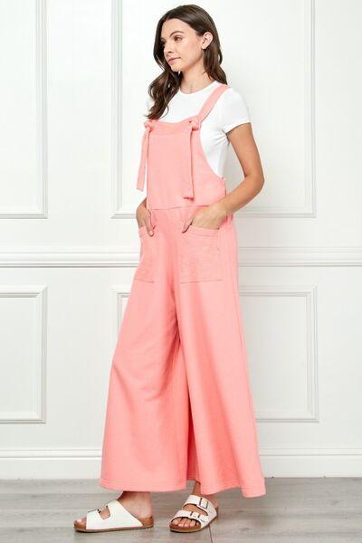 Veveret Wide Strap French Terry Overalls - Overall