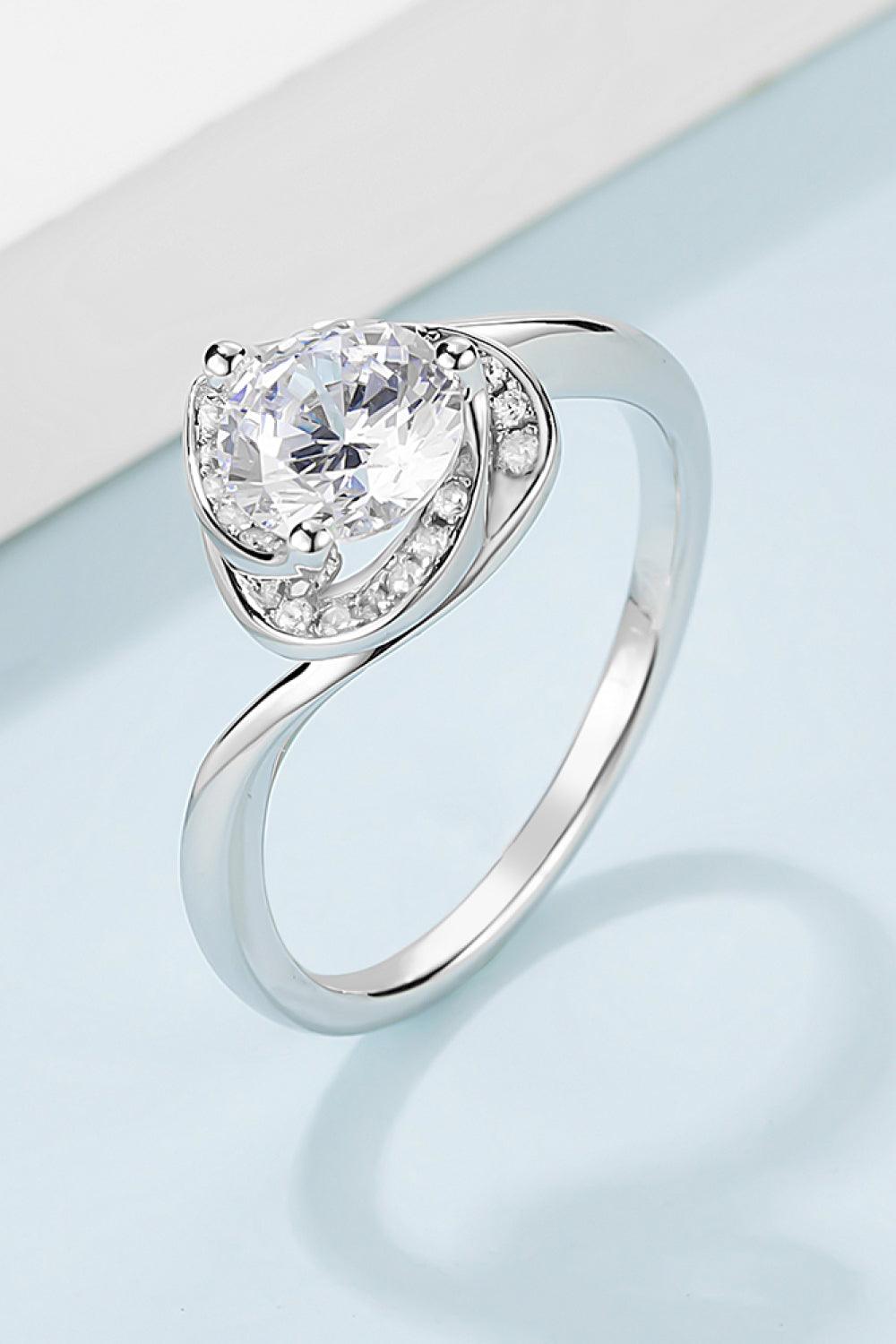 1 Carat Moissanite 925 Sterling Silver Heart Ring - Ring