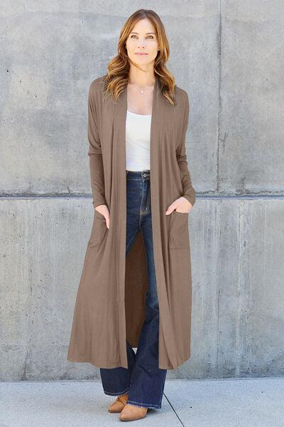 Basic Bae Full Size Open Front Long Sleeve Cover Up - Cardigan