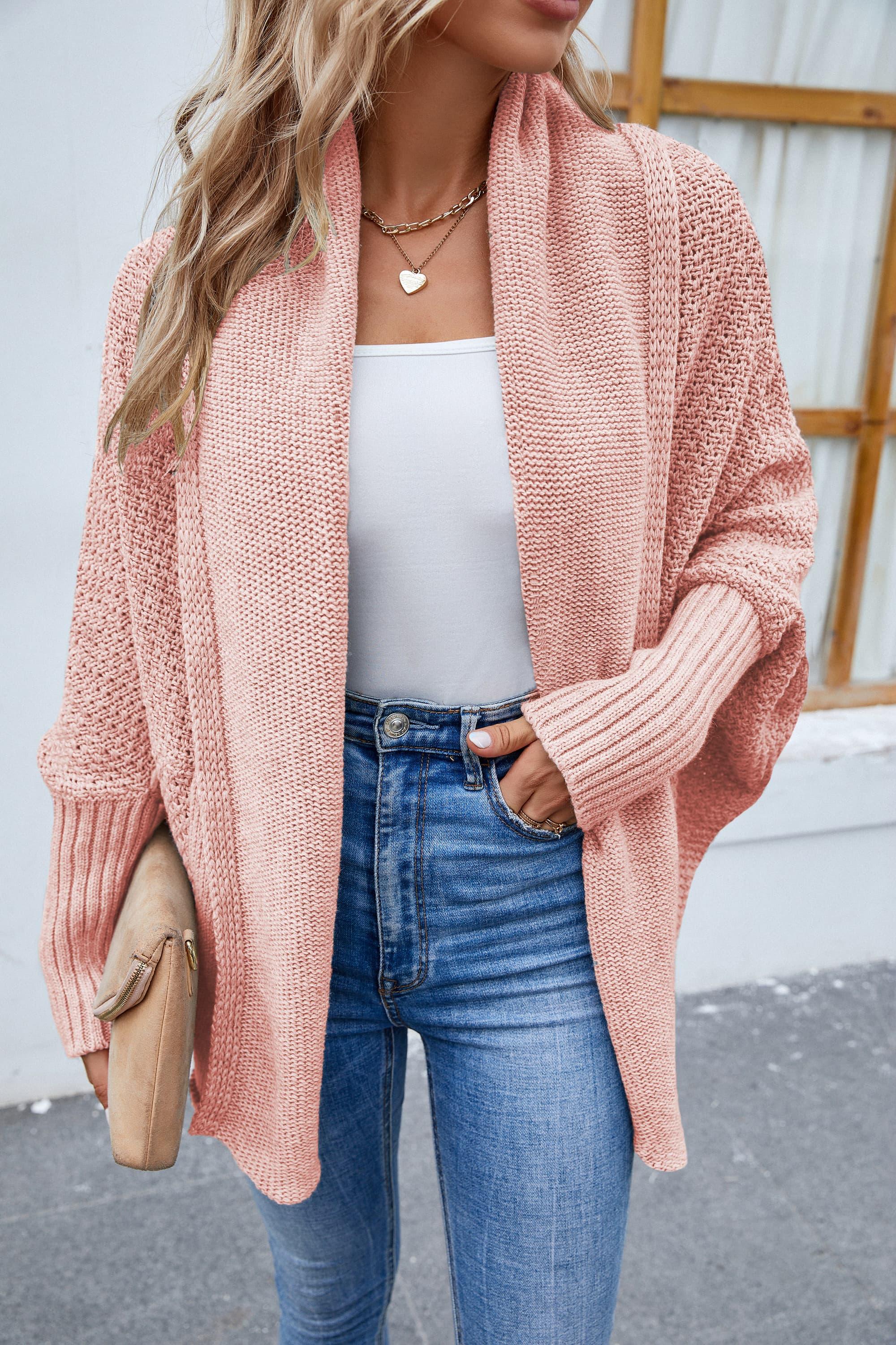 Cozy Open Front Long Sleeve Cardigan - Cardigan