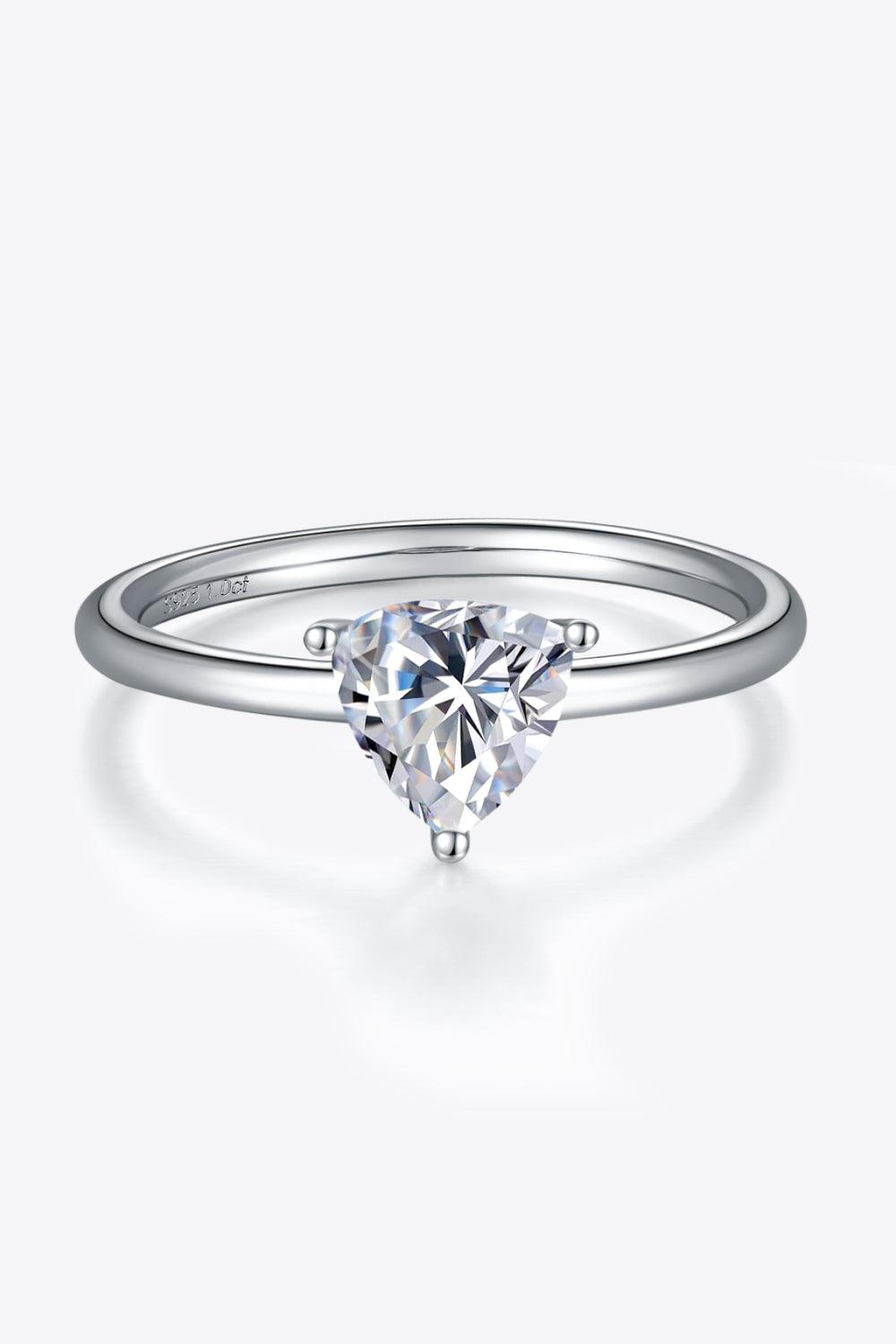 1 Carat Moissanite 925 Sterling Silver Solitaire Ring - Ring