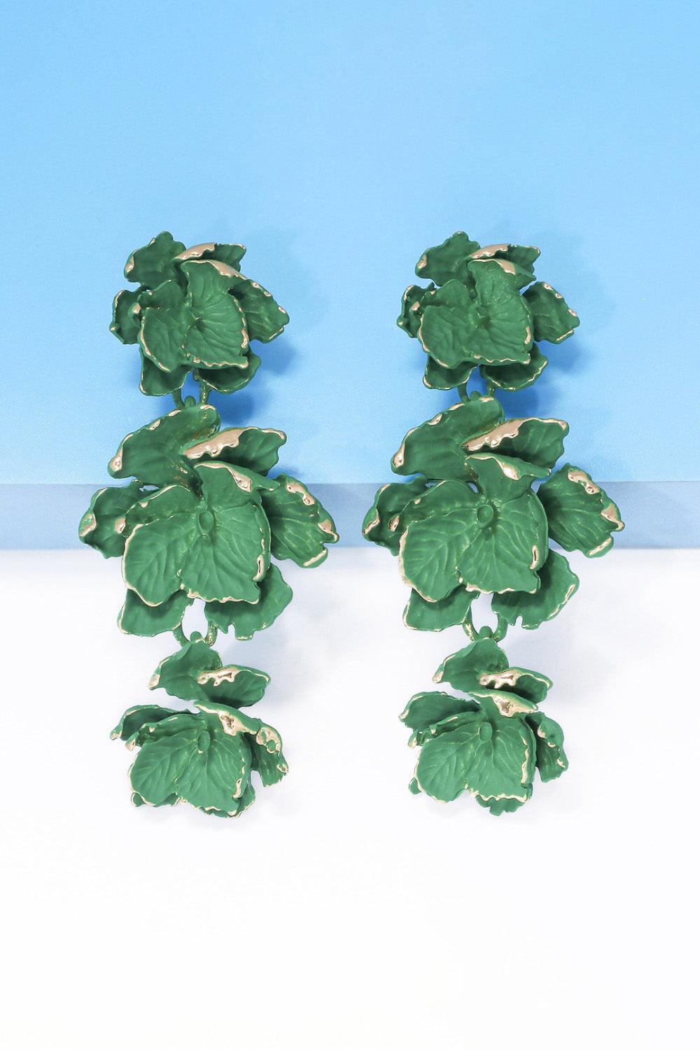 Flower Shape Zinc Alloy Dangle Earrings - Earring